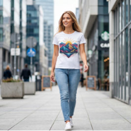 Deine Welle trendy modernes Design Tri-Blend Shirt