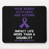 Deine Worte beeinflussen Lila Multifunktionsleiste Mousepad (Vorne)