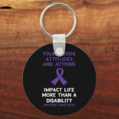 Deine Worte beeinflussen Lila Multifunktionsleiste Schlüsselanhänger (Vorderseite)