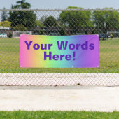 Deine Worte hier! Maßgeschneidertes Regenbogenbann Banner (Insitu)