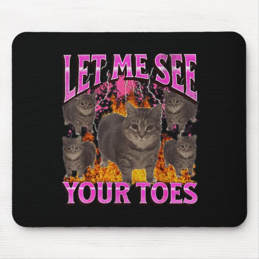 Deine Zehen Lustige Katze Meme Bootleg Grafik Männ Mousepad (Vorne)