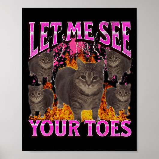 Deine Zehen Lustige Katze Meme Bootleg Grafik Männ Poster (Vorne)