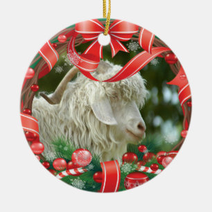 DEINE ZIEGE Fotos Weihnachtskranz Keramik Ornament