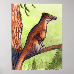 Deinonychus in einem Tree Poster