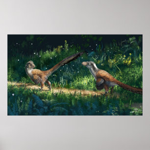 Deinonychus Pair Poster