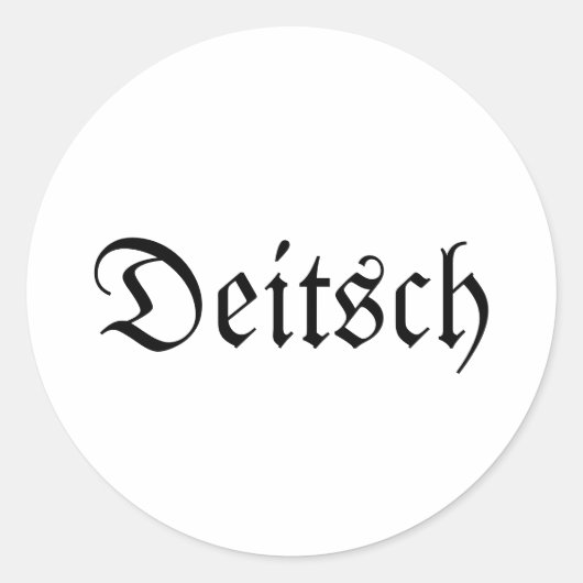 Deitsch Runde Aufkleber (Vorderseite)