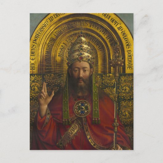 Deity begeistert, Christus, das Gent-Altarpiece Postkarte (Vorderseite)