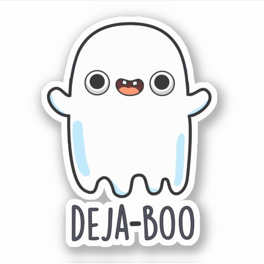 Deja Boo Funny Ghost Pun Aufkleber (Vorderseite)