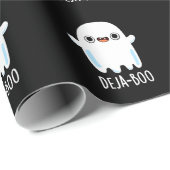 Deja Boo Funny Ghost Pun Dark BG Geschenkpapier (Rolleneckpunkt)