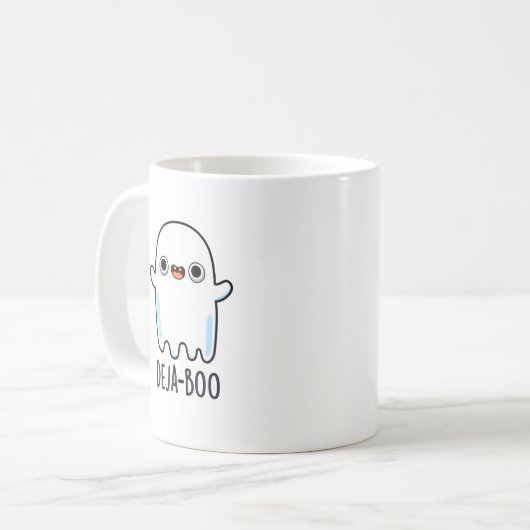 Deja Boo Funny Ghost Pun Kaffeetasse (Vorderseite Links)