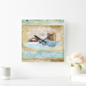 Deja Brew Kaffee Cups, Candy and Cake Dessert Art Quadratische Wanduhr (Zuhause)