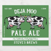 Deja Moo Funny Cow Bierflaschenetikett (Einzelnes Label)