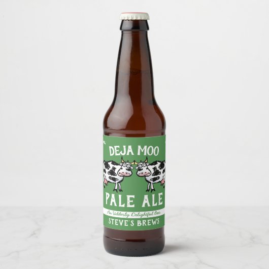 Deja Moo Funny Cow Bierflaschenetikett (Vorderseite)