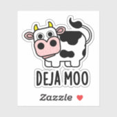 Deja Moo Funny Cow Pun Aufkleber (Blatt)