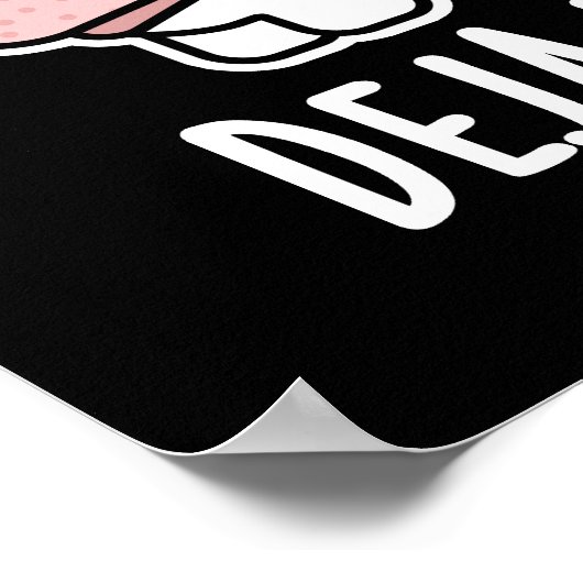 Deja Moo Funny Cow Pun Dark BG Poster (Ecke)