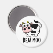 Deja Moo Funny Cow Pun Magnet (Vorderseite/Rückseite)