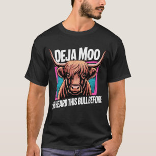 Deja Moo Lustige Highland-Kuh Tierfarm 1 T-Shirt
