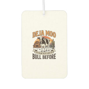 Deja Moo Lustige Kuh Western Vintage-Shirt-Design_ Autolufterfrischer