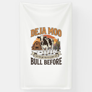 Deja Moo Lustige Kuh Western Vintage-Shirt-Design_ Banner