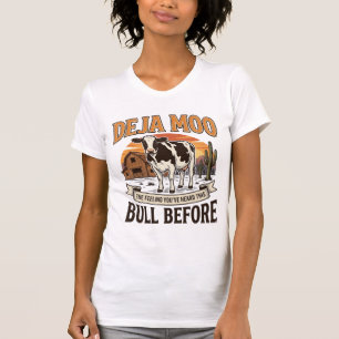 Deja Moo Lustige Kuh Western Vintage-Shirt-Design_ T-Shirt