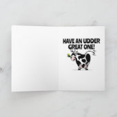 DeJa-Moo! Niedlicher Cartoon Kuh Happy Geburtstag Karte (Innenseite)