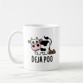 Deja Poo Funny Cow Kack Pun Kaffeetasse (Links)