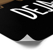 Deja Poo Funny Double Kack Pun Dark BG Poster (Ecke)