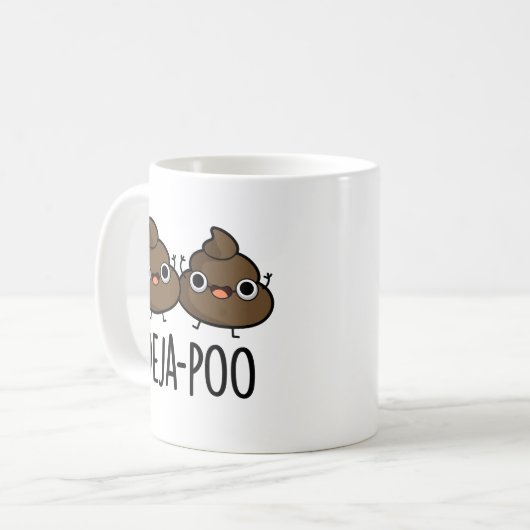 Deja Poo Funny Double Kack Pun Kaffeetasse (Vorderseite Links)