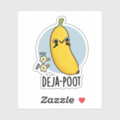 Deja-poot Funny Banana Doppelte Furz Puff Aufkleber (Blatt)