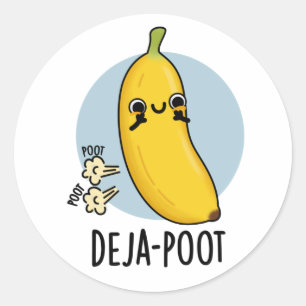 Deja-poot Funny Banana Doppelte Furz Puff Runder Aufkleber