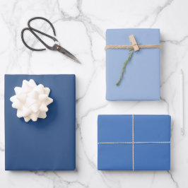Deja Vu Blue Spring Season Solid Color Geschenkpapier Set