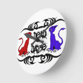 Deja Vu Cat Runde Wanduhr (Winkel)