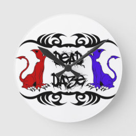 Deja Vu Cat Runde Wanduhr