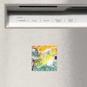 Deja Vudoo - Niedliches farbenfrohes Button Pinaco Magnet (In Situ (Geschirrspüler))