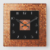 Dekadativer Gatsby-Stil Quadratische Wanduhr (Vorderseite)