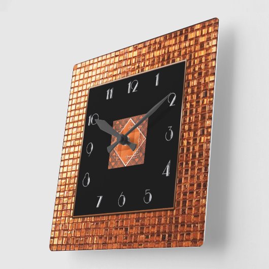 Dekadativer Gatsby-Stil Quadratische Wanduhr (Winkel)