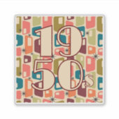 Dekade-Design der 1950er Jahre Aufkleber (Vorderseite)