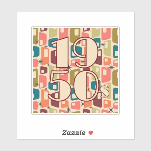 Dekade-Design der 1950er Jahre Aufkleber (Blatt)