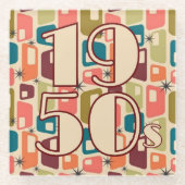 Dekade-Design der 1950er Jahre Glasuntersetzer (Vorderseite)