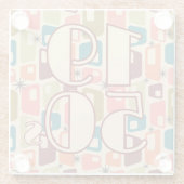 Dekade-Design der 1950er Jahre Glasuntersetzer (Rückseite)