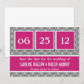 Dekadent Damask Ankündigung Datum freihalten (Vorne/Hinten)