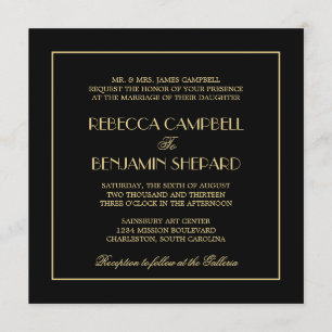 Dekadent Deco elegant schick formell schwarze Hoch Einladung
