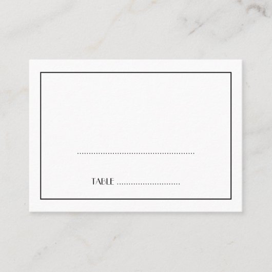 Dekadent Deko elegante Platzkarte (Vorderseite)