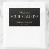 Dekadent Deko elegante schwarze Begrüßung Rechteckiger Aufkleber (Tasche)