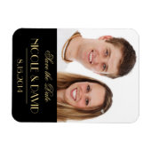 Dekadent Deko elegante schwarze Hochzeit speichern Magnet (Horizontal)