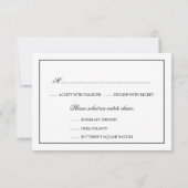 Dekadent Deko elegante schwarze Hochzeitsreaktion RSVP Karte (Rückseite)