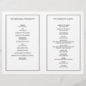 Dekadent Deko elegantes formales Hochzeitsprogramm (Rückseite)