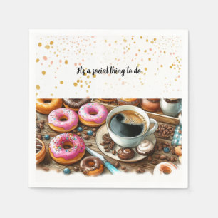 Dekadent Donuts und Kaffee Sozialpapier Napkins Serviette