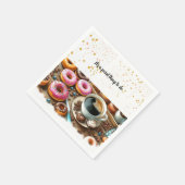 Dekadent Donuts und Kaffee Sozialpapier Napkins Serviette (Ecke)