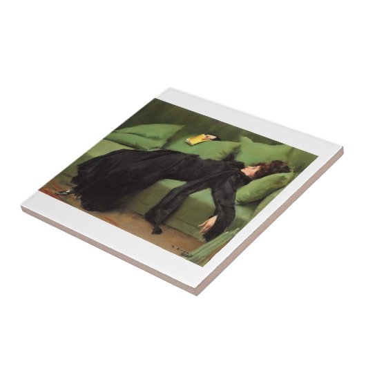 Dekadent junge Frau nach dem Tanz Fliese (Seite)